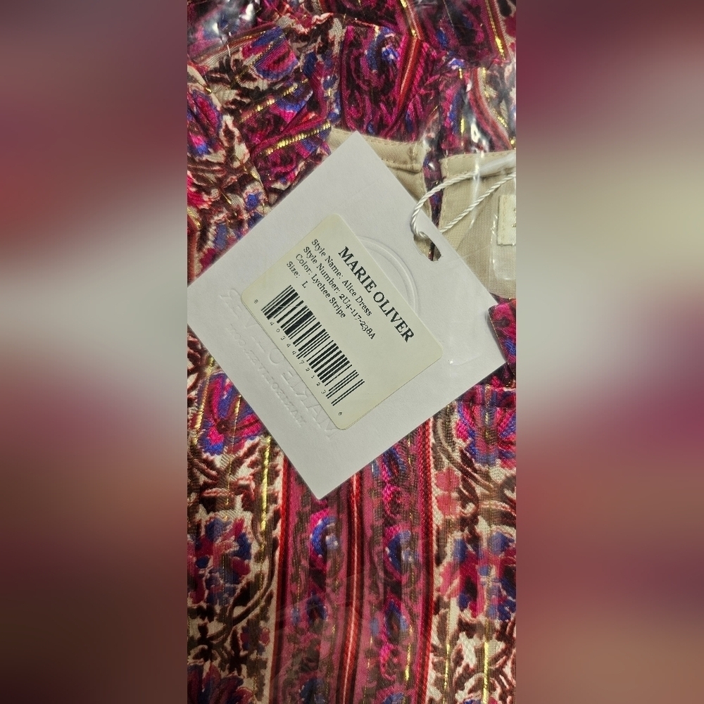 NEW MARIE OLIVER Alice Dress in Lychee Stripe Size L - Picture 7 of 10